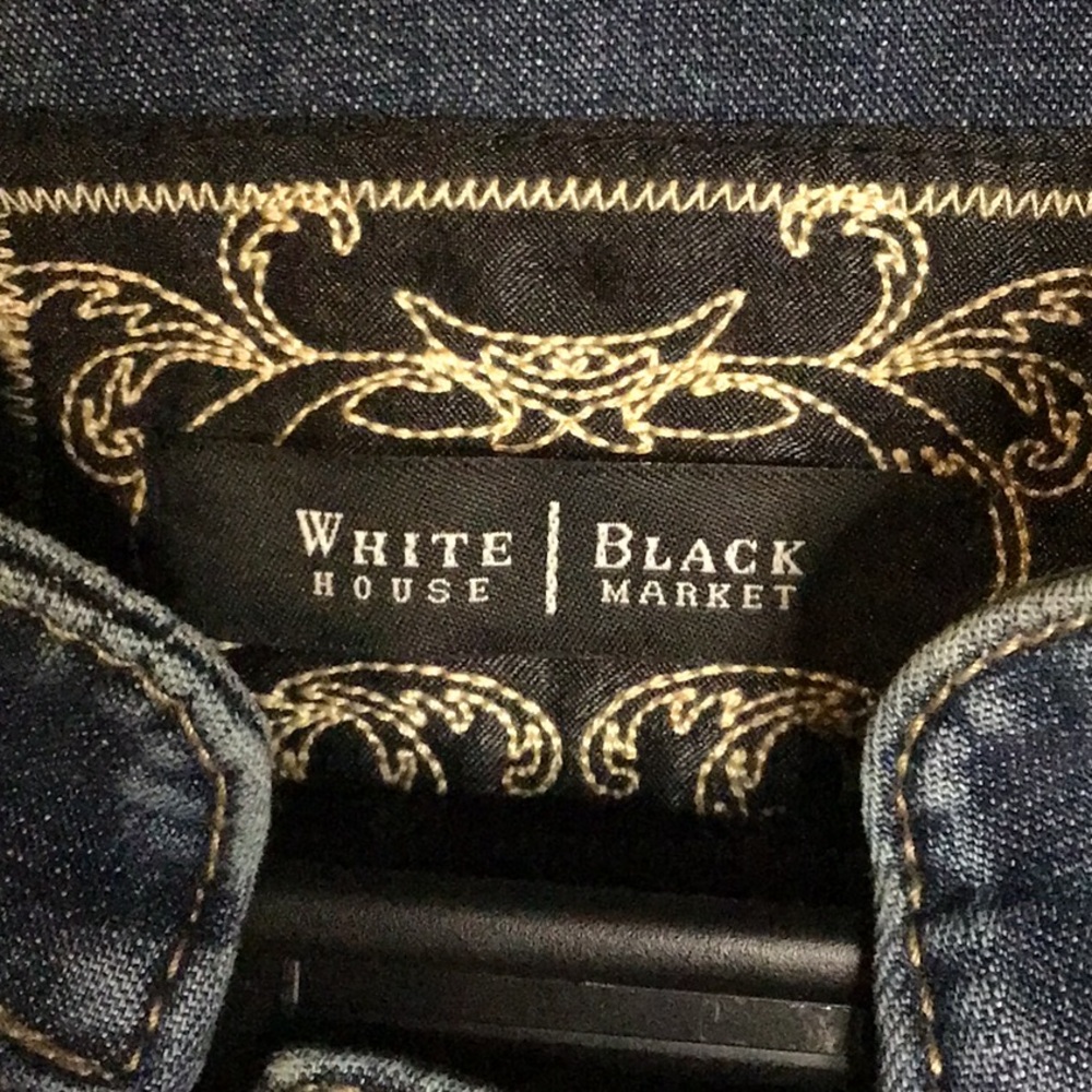 White House Black Market Stylish Denim Jacket with Button Detail Size 10 - Picture 3 of 6